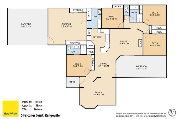 Floorplan of Homely house listing, 5 Falconer Court, Rangeville QLD 4350