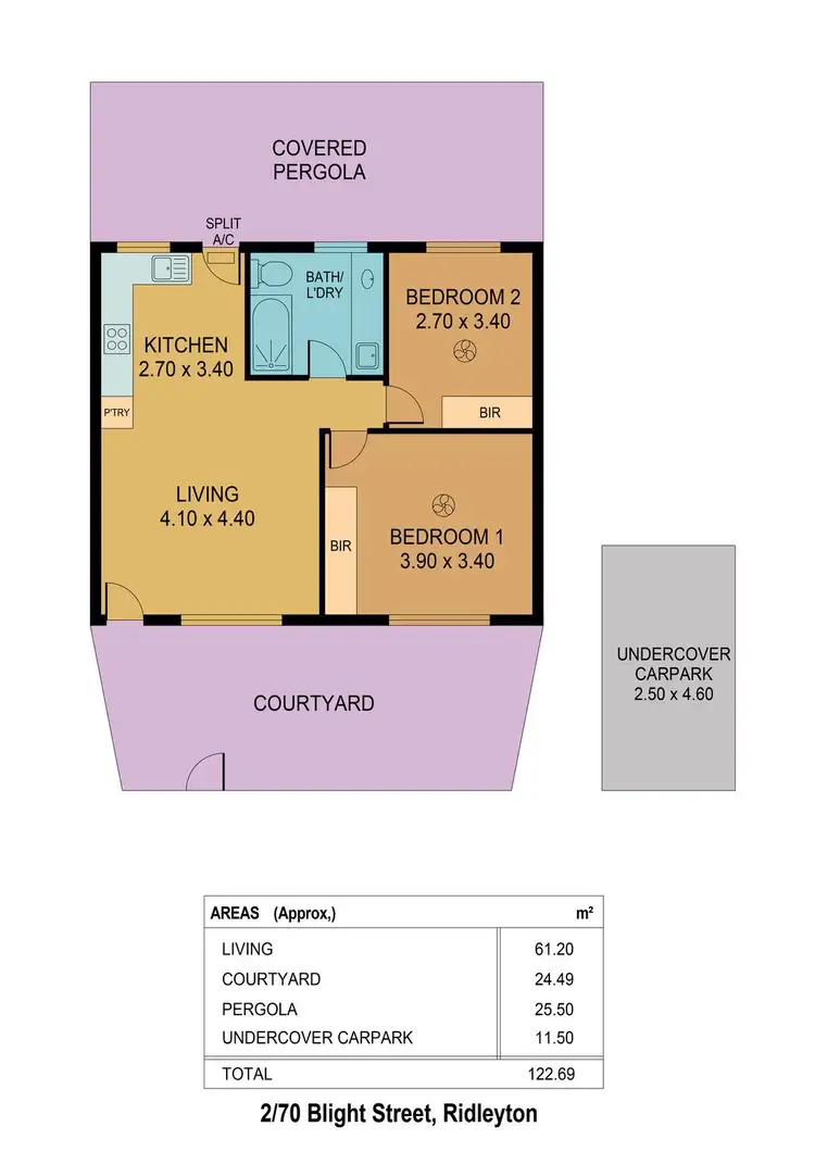 Floorplan of Homely unit listing, 2/70 Blight Street, Ridleyton SA 5008