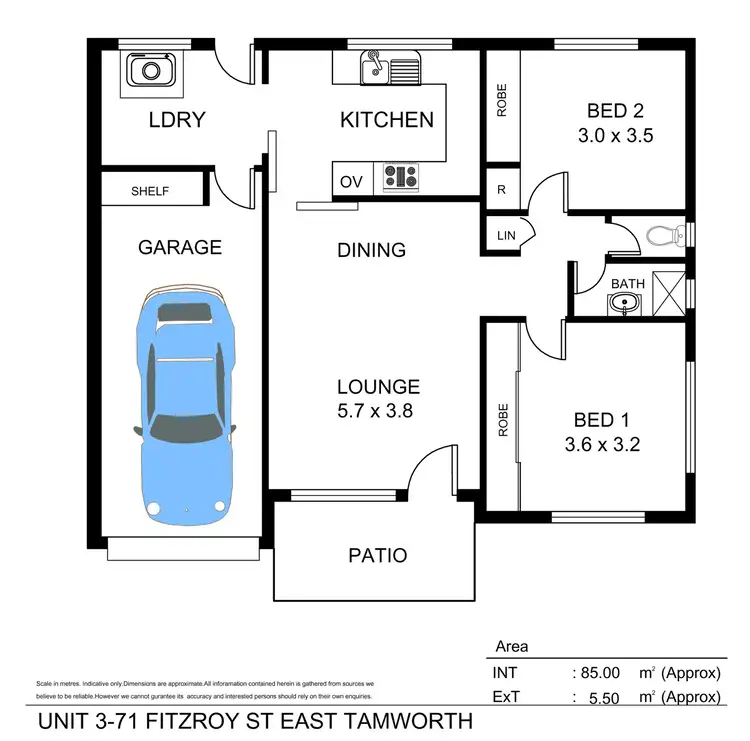 Floorplan of Homely unit listing, 3/71 Fitzroy Street, Tamworth NSW 2340
