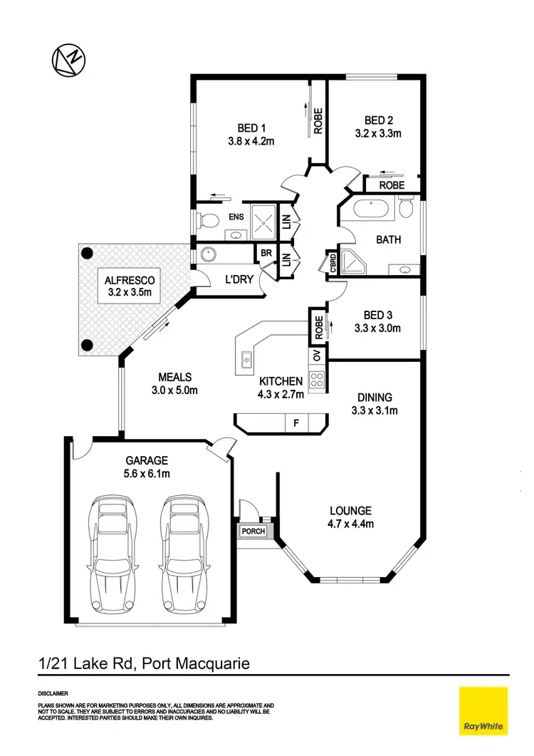 Floorplan of Homely villa listing, 1/23 Lake Road, Port Macquarie NSW 2444