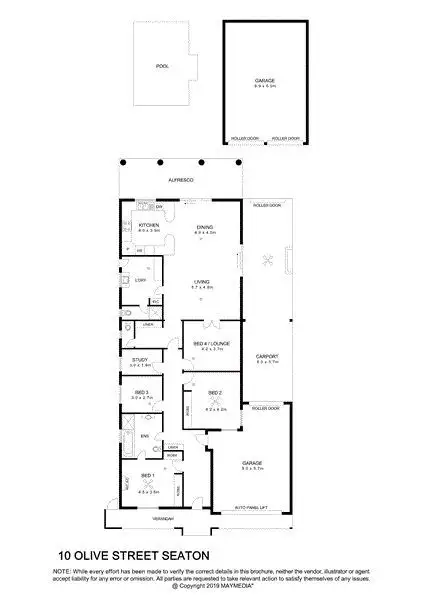 Floorplan of Homely house listing, 10 Olive Street, Seaton SA 5023
