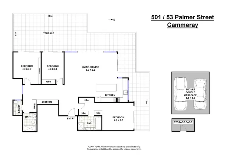 Floorplan of Homely apartment listing, 501/53 Palmer Street, Cammeray NSW 2062