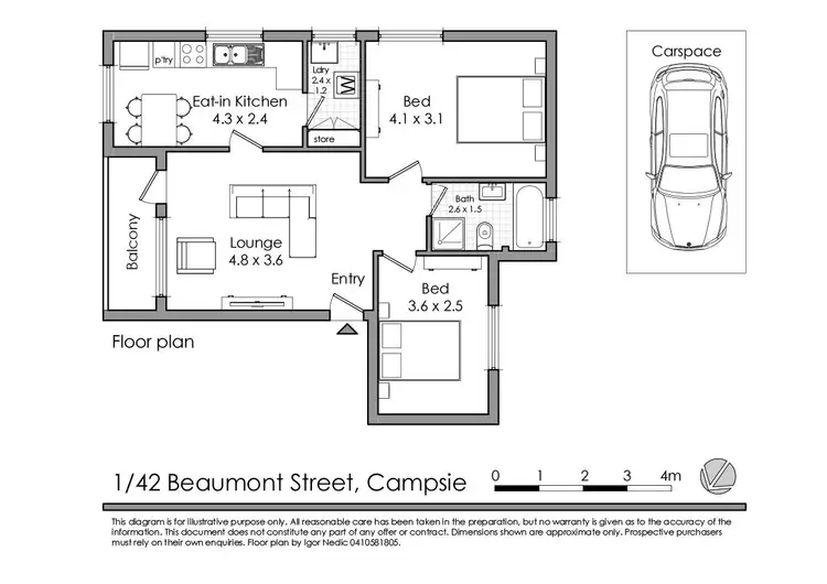 Floorplan of Homely block of units listing, 42 Beaumont Street, Campsie NSW 2194