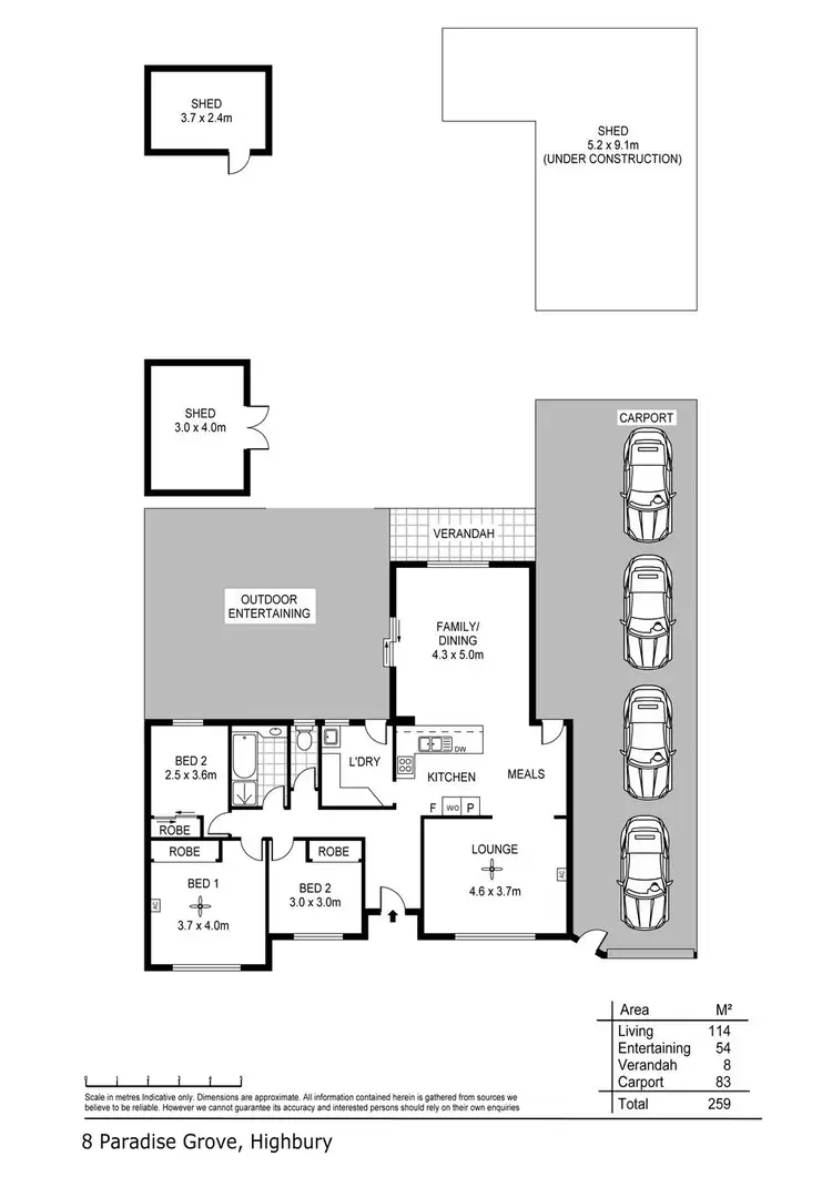 Floorplan of Homely house listing, 8 Paradise Grove, Highbury SA 5089
