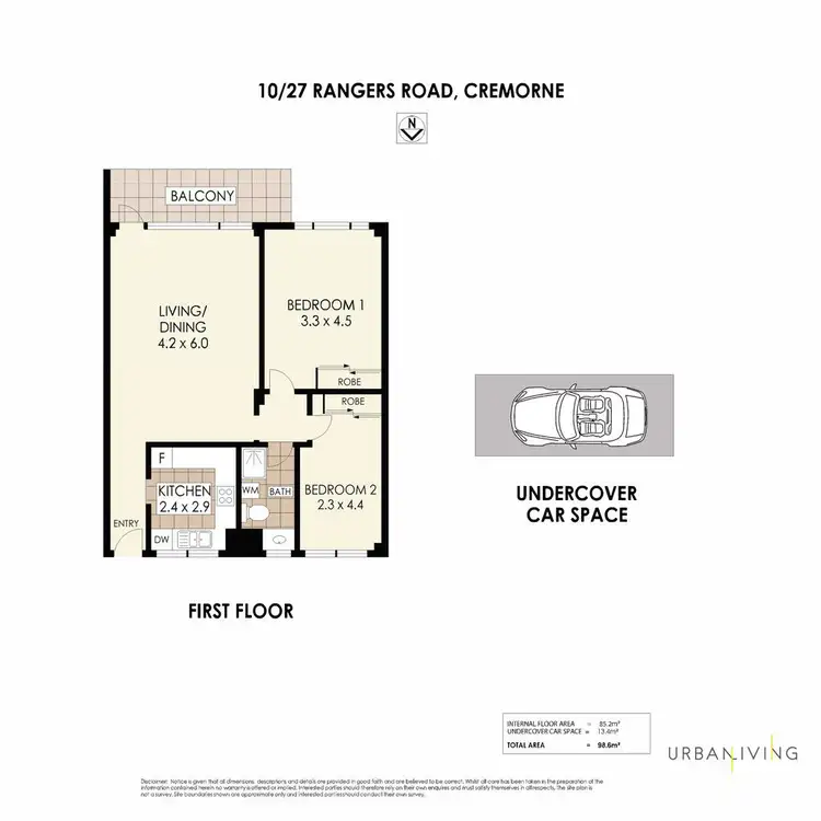 Floorplan of Homely apartment listing, 10/27 Rangers Road, Cremorne NSW 2090