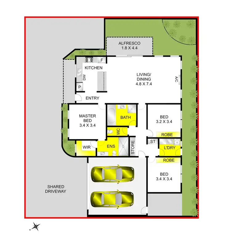 Floorplan of Homely townhouse listing, 2/7 Herd Road, Belmont VIC 3216