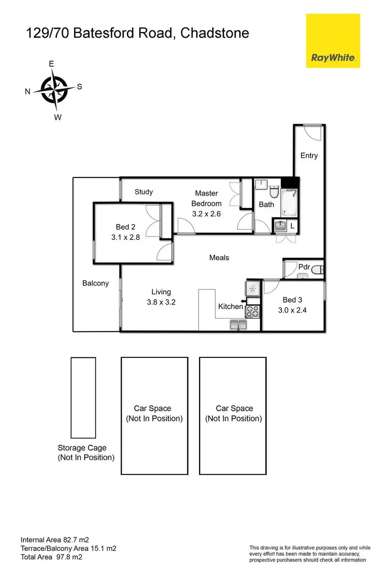 Floorplan of Homely apartment listing, 129/70 Batesford Road, Chadstone VIC 3148