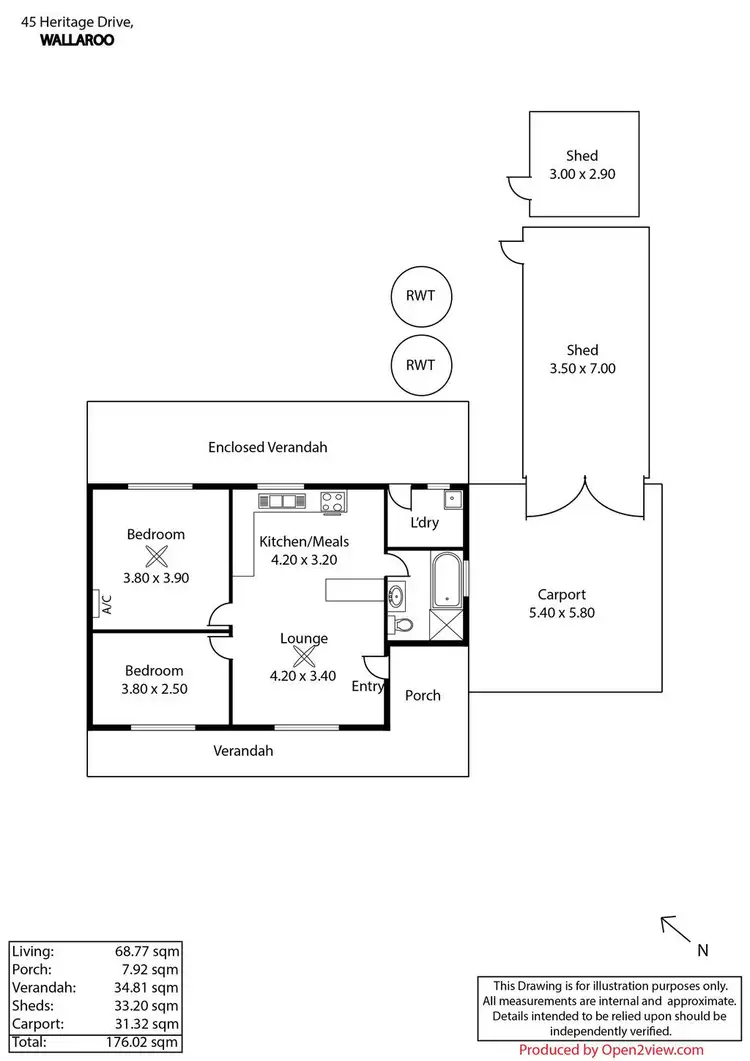 Floorplan of Homely house listing, 45 Heritage Drive, Wallaroo SA 5556