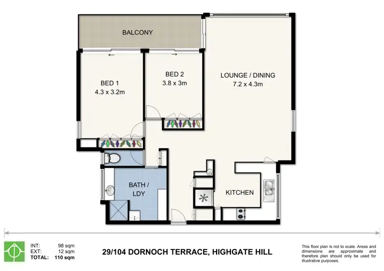 Floorplan of Homely apartment listing, 29/104 Dornoch Terrace, Highgate Hill QLD 4101