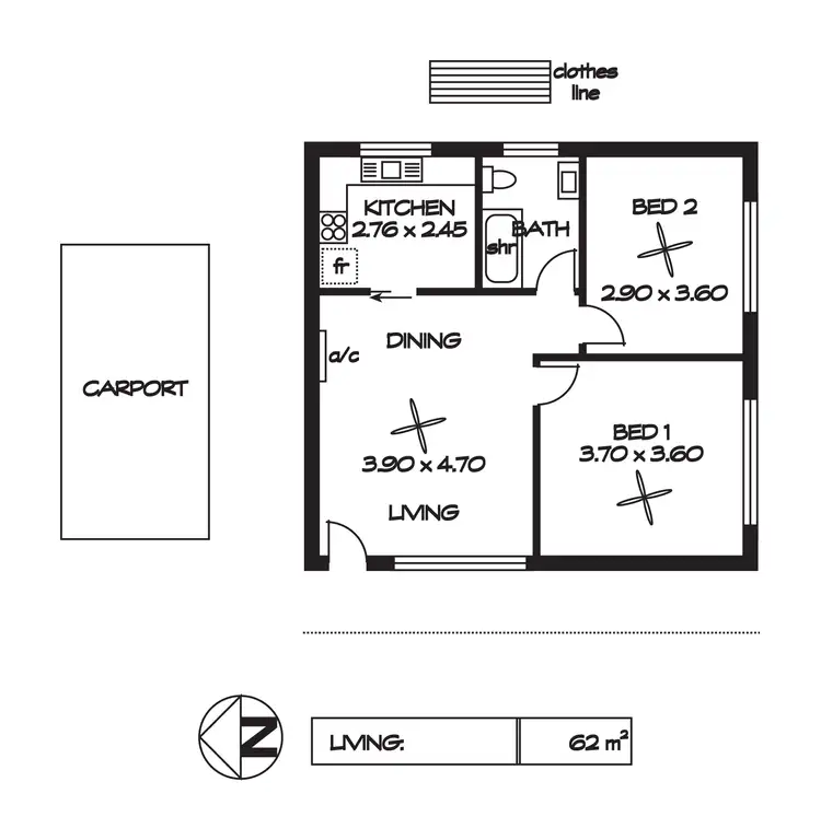 Floorplan of Homely house listing, 1/18 Northcote Street, Kilburn SA 5084