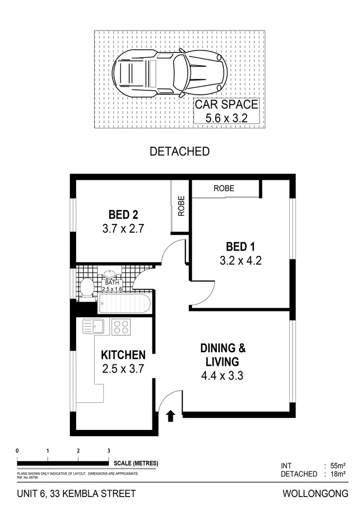 Floorplan of Homely apartment listing, 6/33 Kembla Street, Wollongong NSW 2500