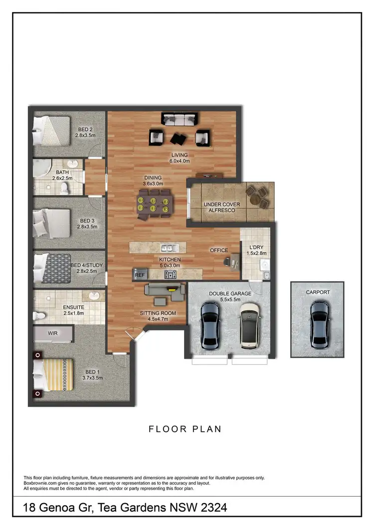 Floorplan of Homely house listing, 18 Genoa Grove, Tea Gardens NSW 2324
