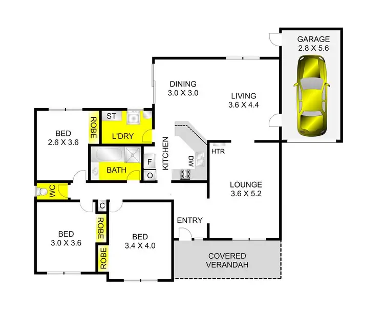 Floorplan of Homely unit listing, 2/31 Moruya Drive, Grovedale VIC 3216