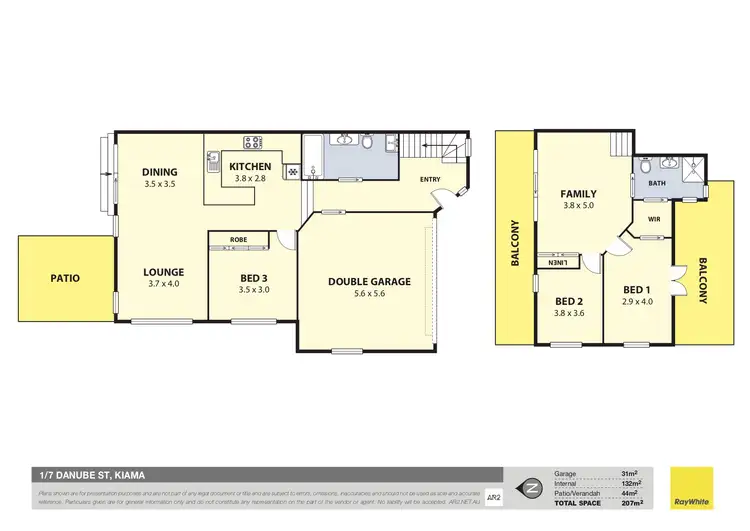 Floorplan of Homely semi-detached listing, 1/7 Danube Street, Kiama NSW 2533