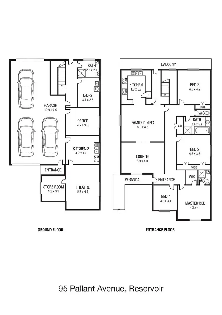 Floorplan of Homely house listing, 95 Pallant Avenue, Reservoir VIC 3073