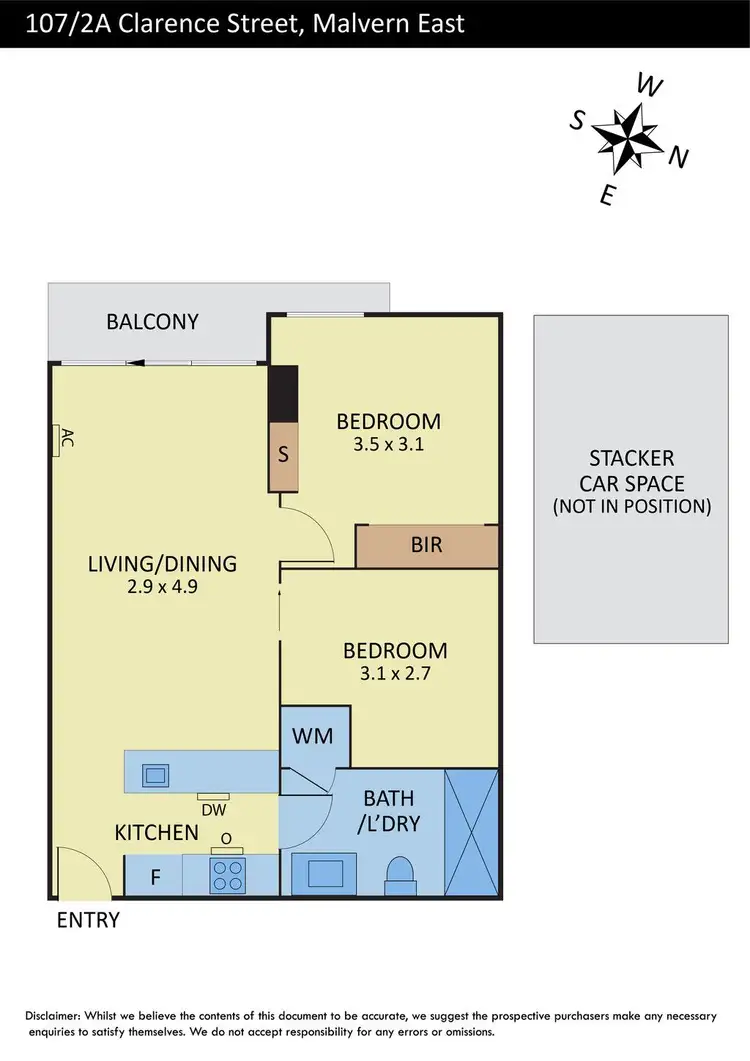Floorplan of Homely apartment listing, 107/2A Clarence Street, Malvern East VIC 3145