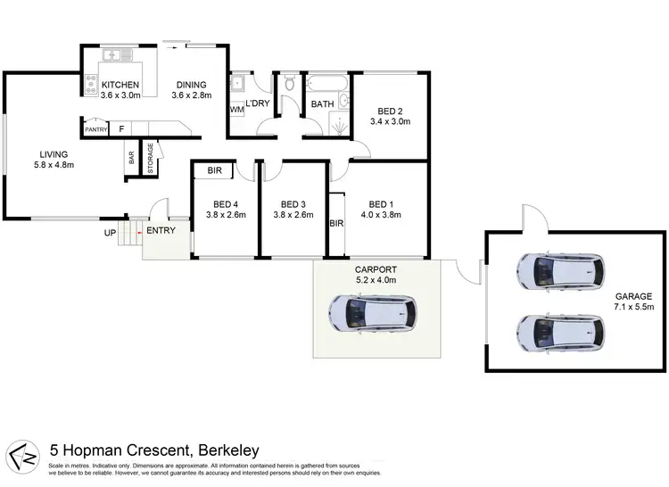 Floorplan of Homely house listing, 5 Hopman Crescent, Berkeley NSW 2506