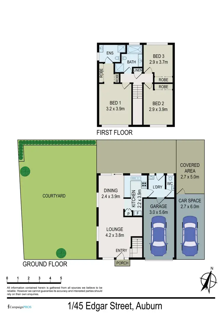 Floorplan of Homely townhouse listing, 1/45 Edgar Street, Auburn NSW 2144