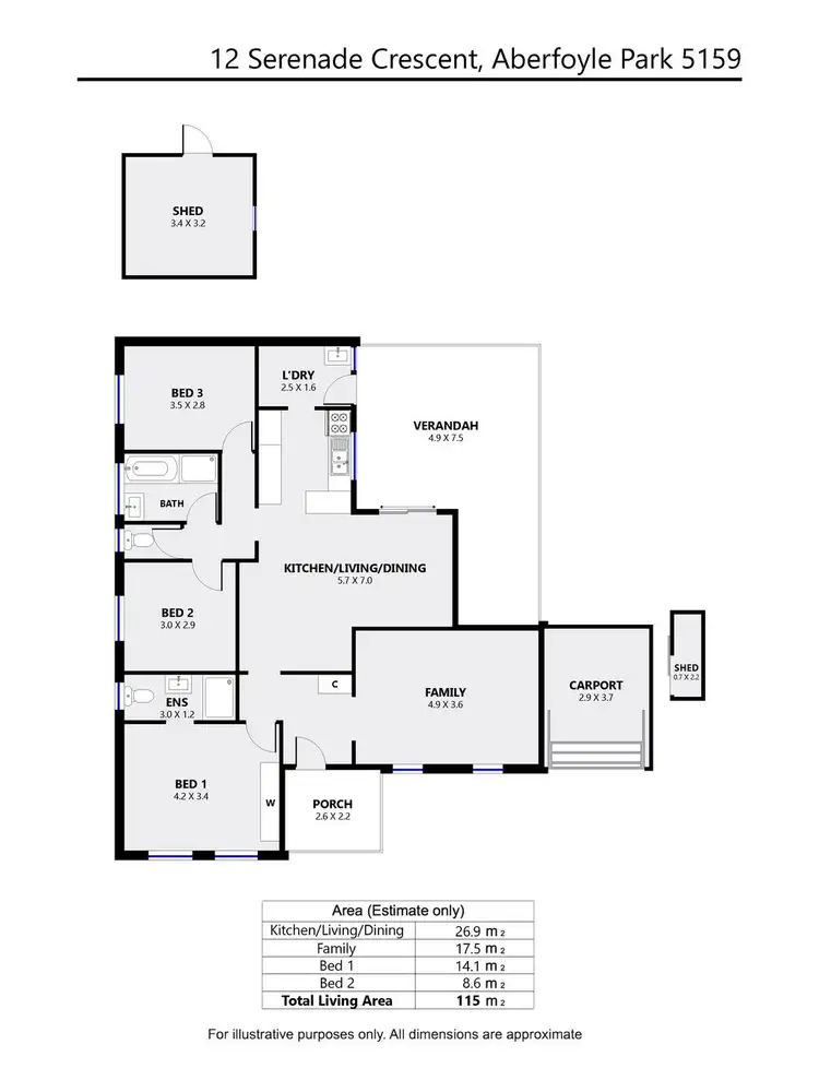 Floorplan of Homely house listing, 12 Serenade Crescent, Aberfoyle Park SA 5159