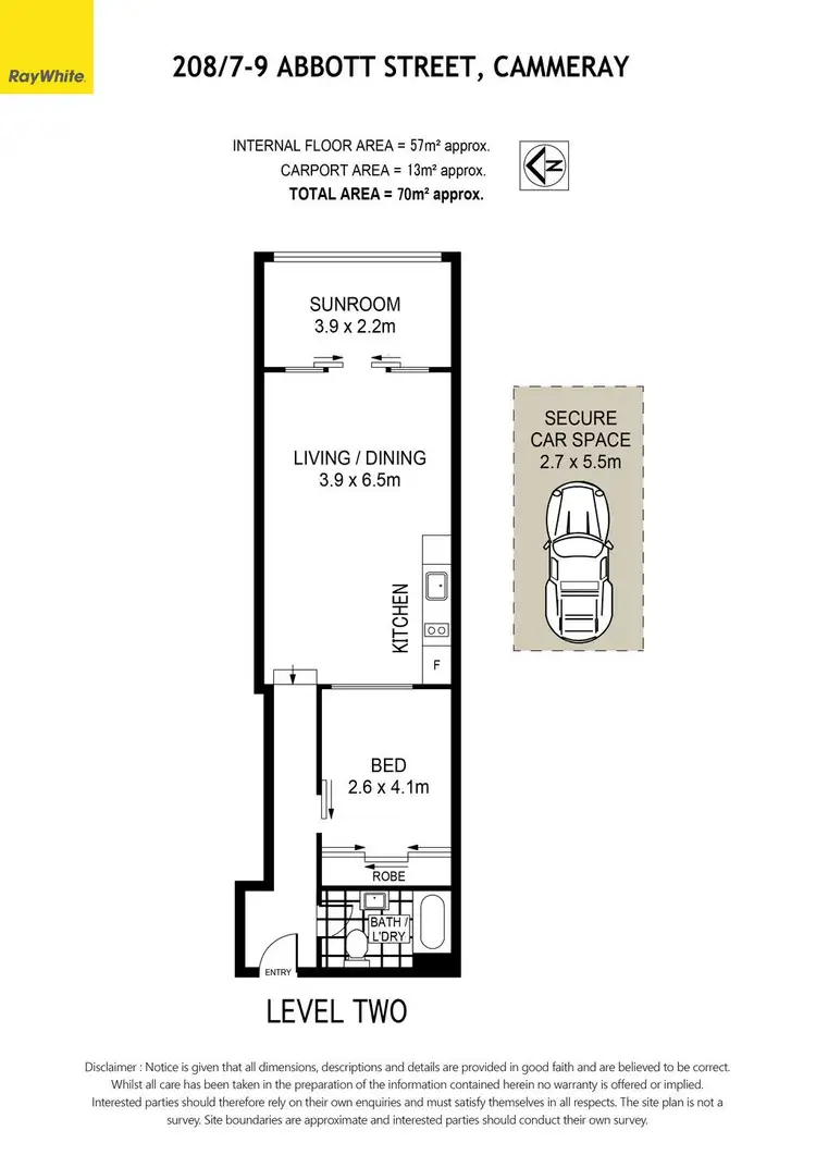 Floorplan of Homely apartment listing, 208/7-9 Abbott Street, Cammeray NSW 2062