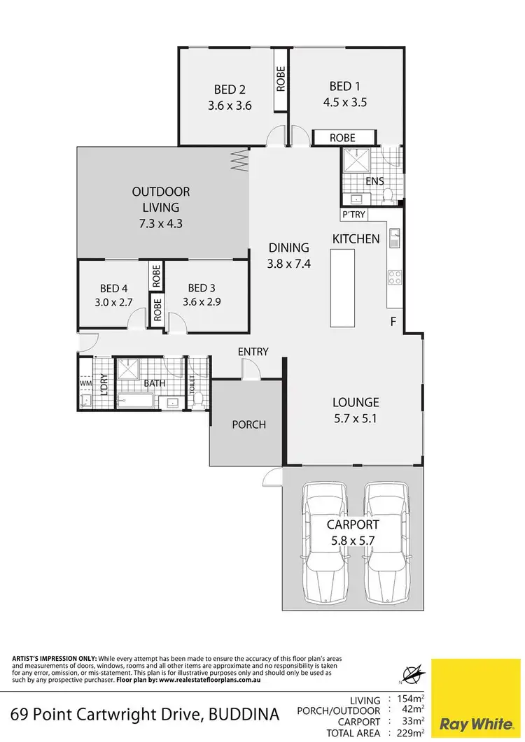 Floorplan of Homely house listing, 69 Point Cartwright Drive, Buddina QLD 4575