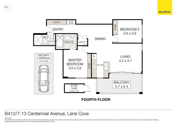 Floorplan of Homely unit listing, B412/7-13 Centennial Avenue, Lane Cove NSW 2066