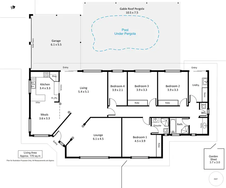 Floorplan of Homely house listing, 1 Rosenthal Drive, Berri SA 5343