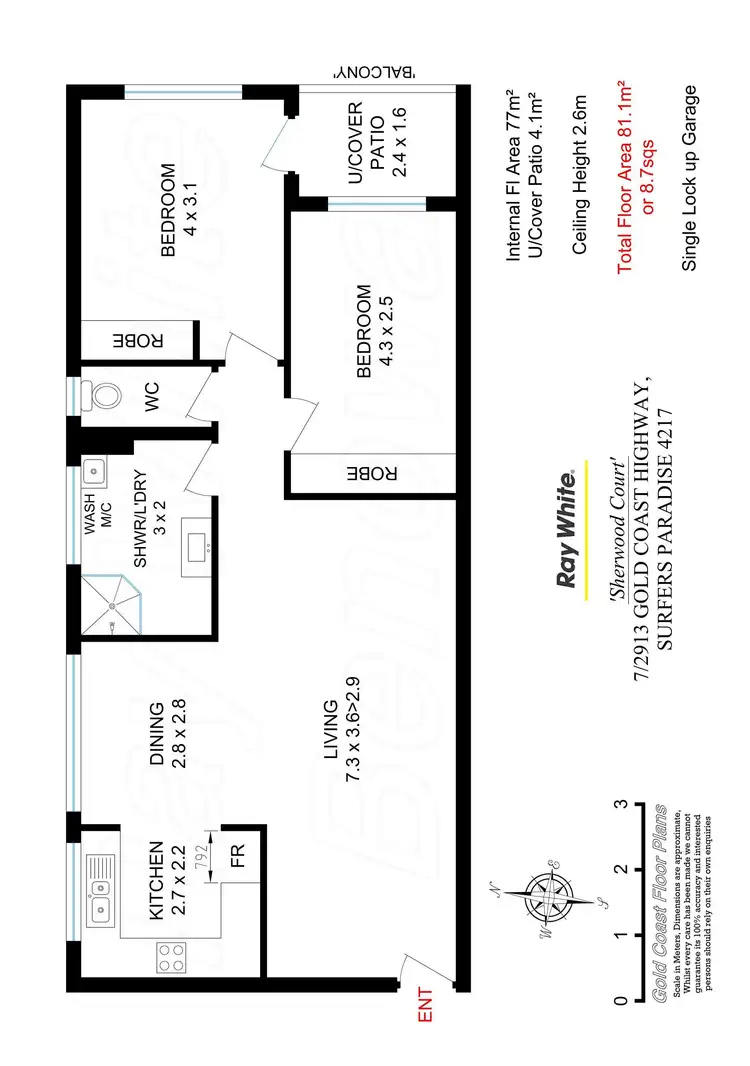 Floorplan of Homely unit listing, 7/2913 Gold Coast Highway, Surfers Paradise QLD 4217
