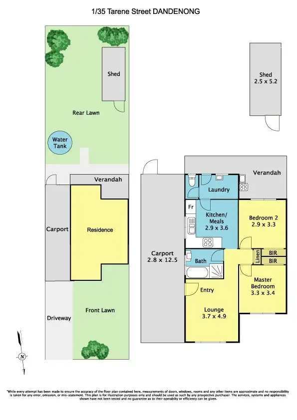 Floorplan of Homely unit listing, 1/35 Tarene Street, Dandenong VIC 3175
