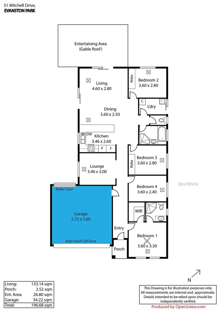 Floorplan of Homely house listing, 51 Mitchell Drive, Evanston Park SA 5116