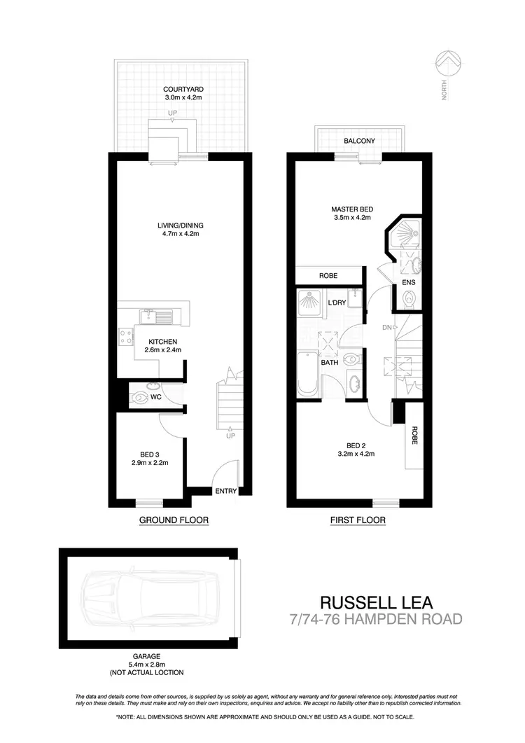 Floorplan of Homely townhouse listing, 7/74 Hampden Road, Russell Lea NSW 2046