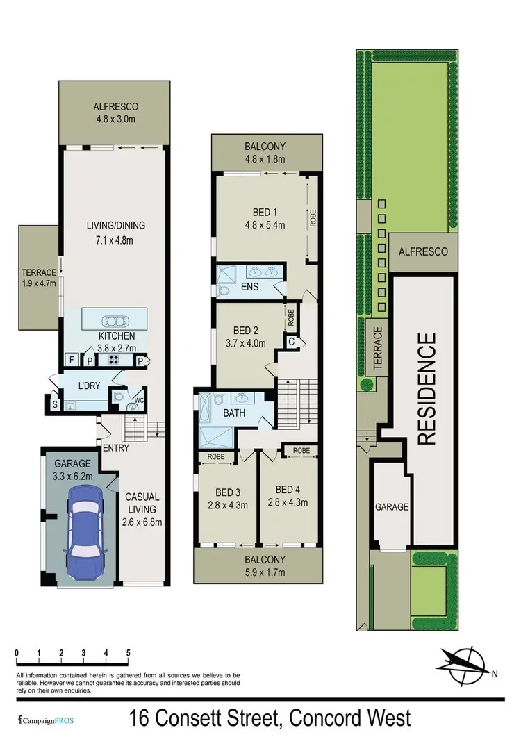 Floorplan of Homely semi-detached listing, 16 Consett Street, Concord West NSW 2138