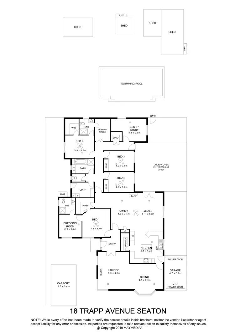 Floorplan of Homely house listing, 18 Trapp Avenue, Seaton SA 5023
