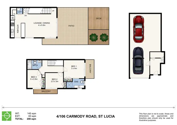 Floorplan of Homely townhouse listing, 4/106 Carmody Road, St Lucia QLD 4067