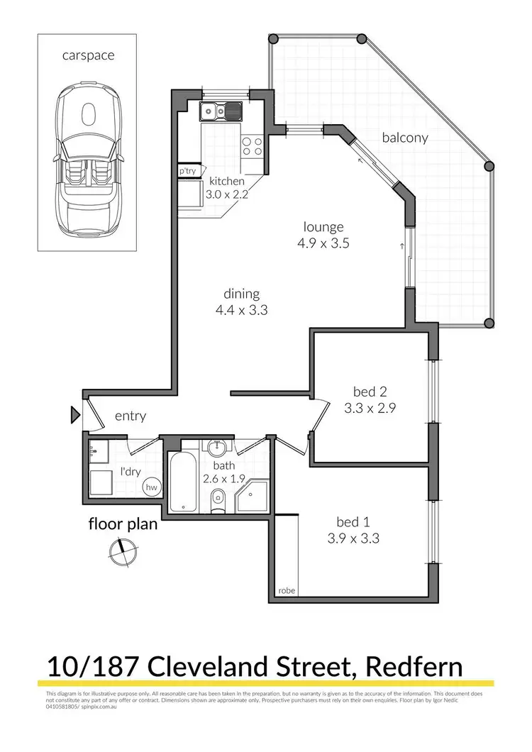 Floorplan of Homely apartment listing, 10/187 Cleveland Street, Redfern NSW 2016
