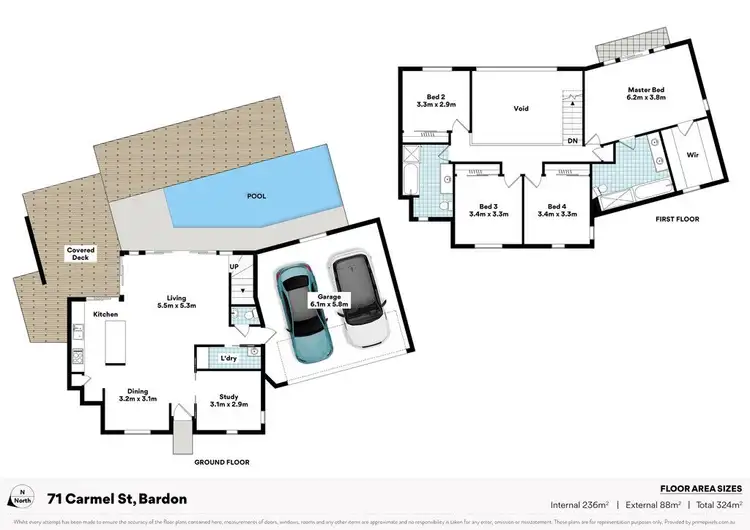 Floorplan of Homely house listing, 71 Carmel Street, Bardon QLD 4065