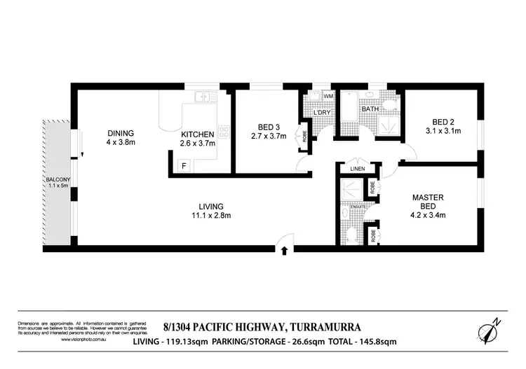 Floorplan of Homely apartment listing, 8/1304 Pacific Highway, Turramurra NSW 2074