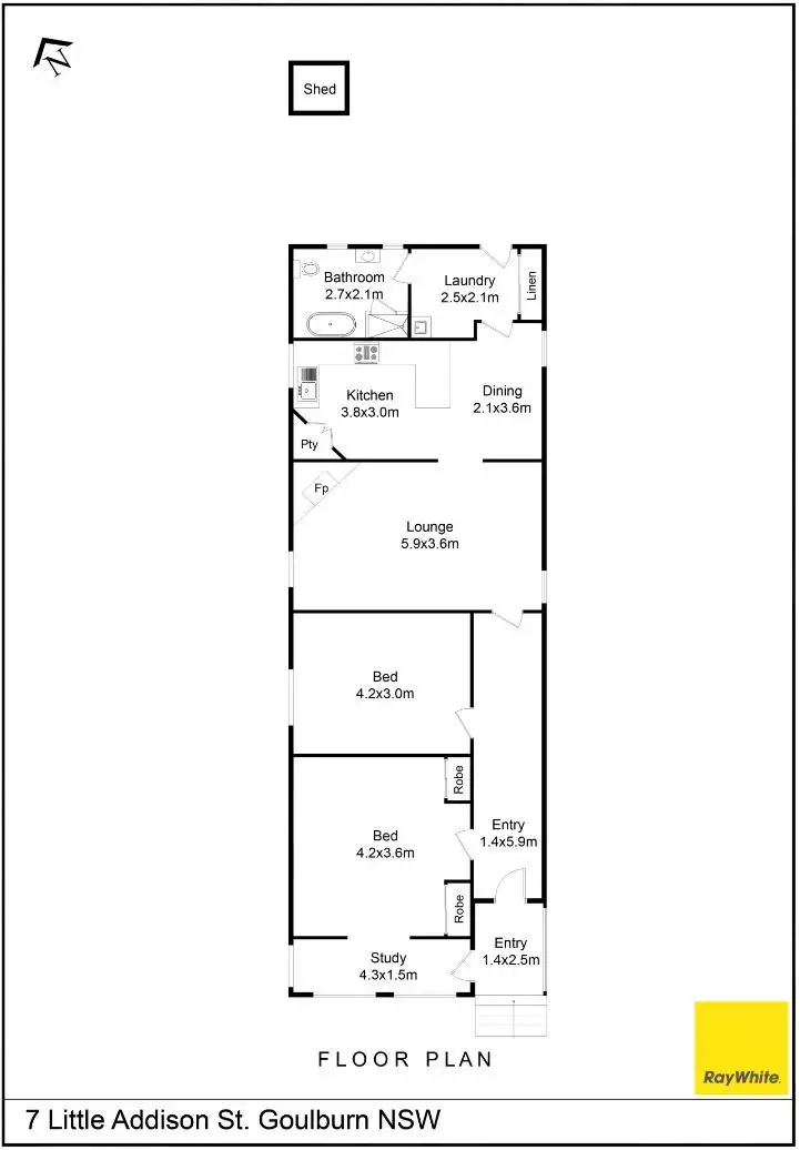 Floorplan of Homely house listing, 7 Little Addison Street, Goulburn NSW 2580