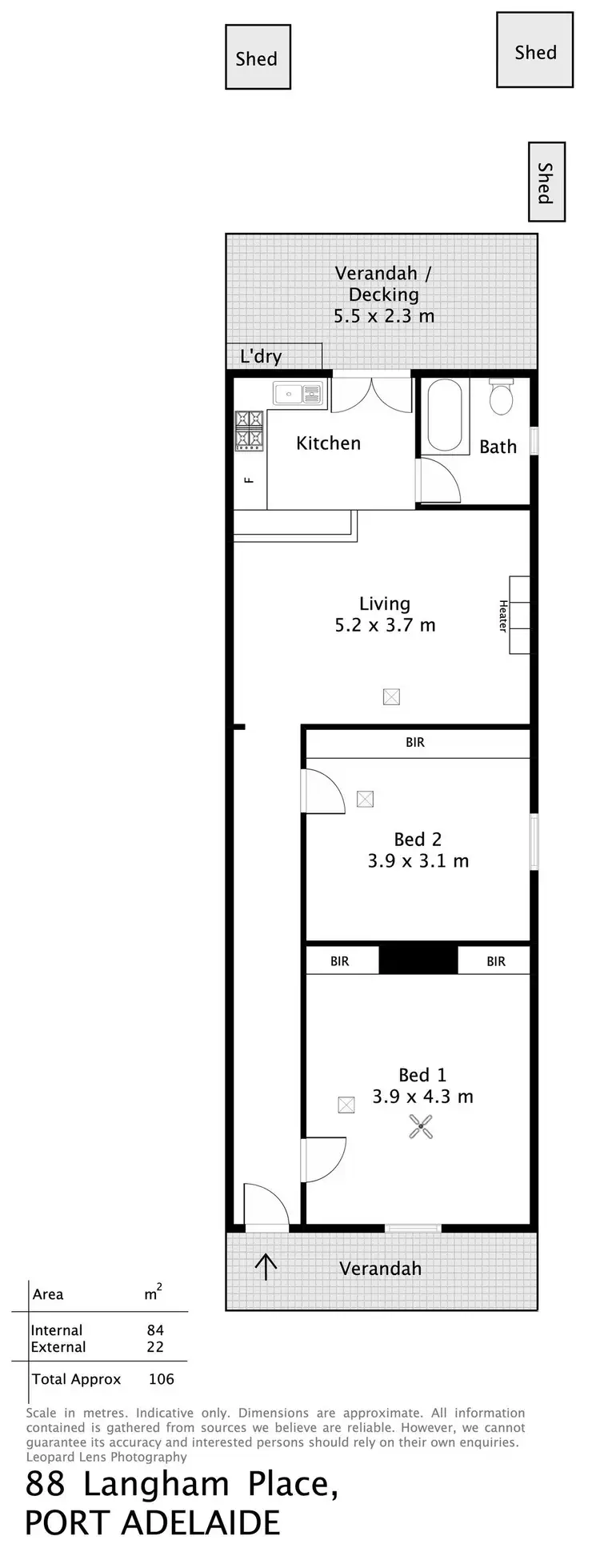 Floorplan of Homely unit listing, 1/88 Langham Place, Port Adelaide SA 5015