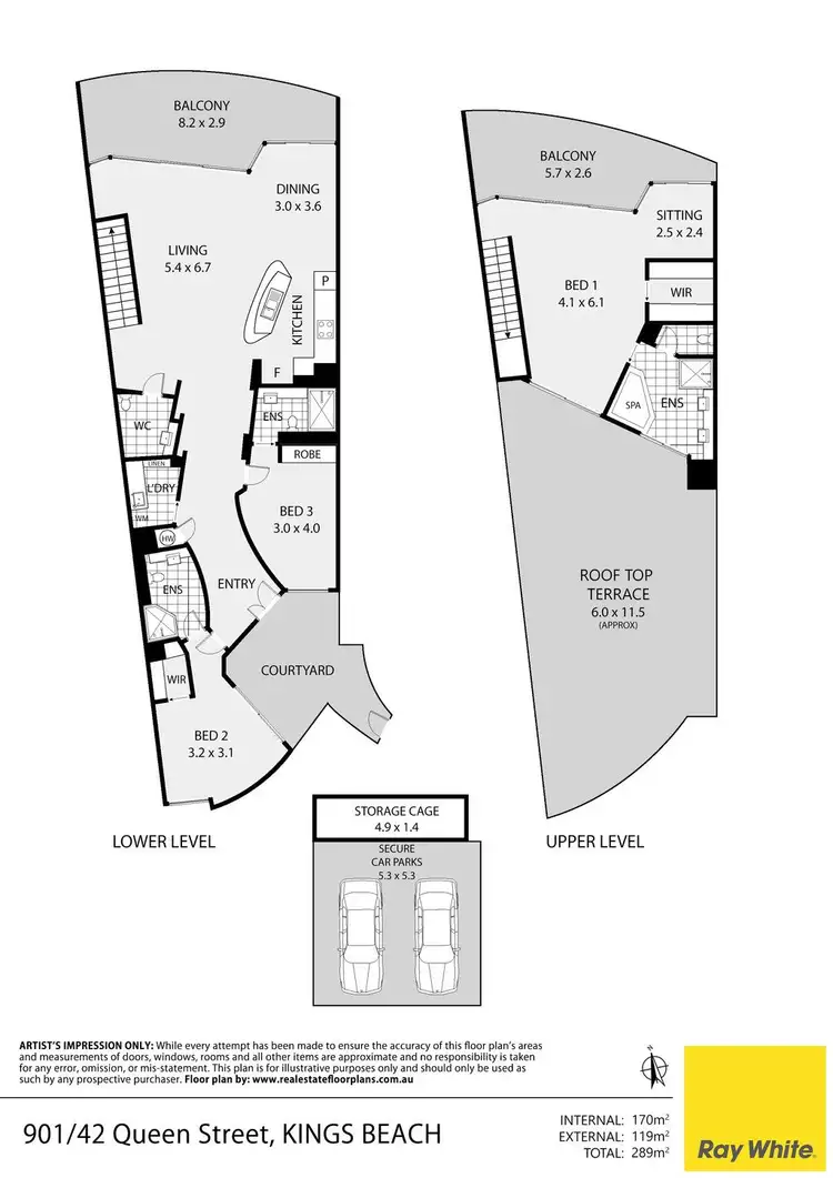 Floorplan of Homely unit listing, Unit 901/42 Queen Street, Kings Beach QLD 4551