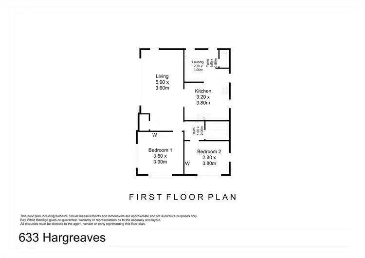 Floorplan of Homely house listing, 633 Hargreaves Street, Golden Square VIC 3555