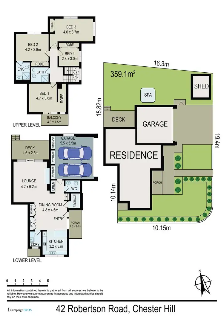 Floorplan of Homely semi-detached listing, 42 Robertson Road, Chester Hill NSW 2162