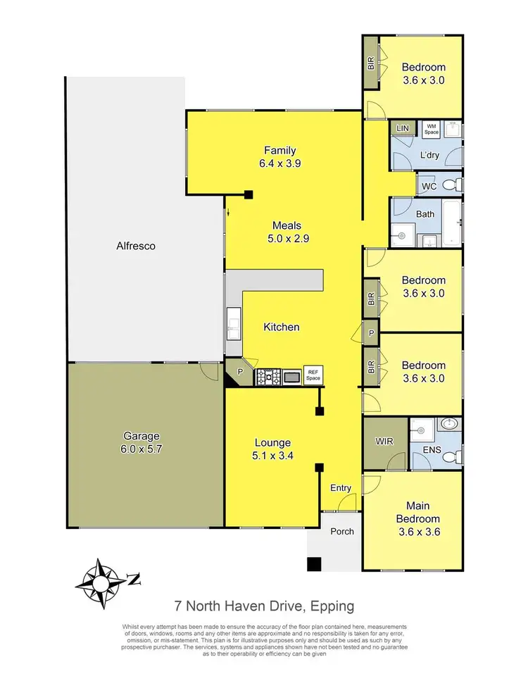Floorplan of Homely house listing, 7 North Haven Drive, Epping VIC 3076