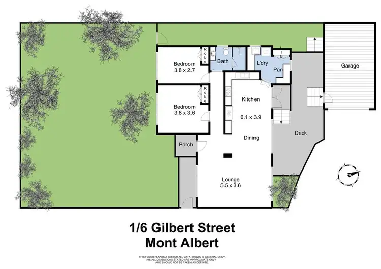 Floorplan of Homely unit listing, 1/6 Gilbert Street, Mont Albert VIC 3127