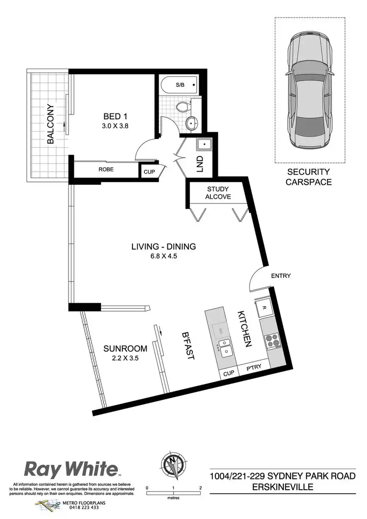 Floorplan of Homely apartment listing, 1004/221 Sydney Park Road, Erskineville NSW 2043