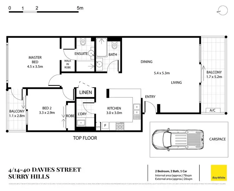 Floorplan of Homely apartment listing, 4/14-40 Davies Street, Surry Hills NSW 2010