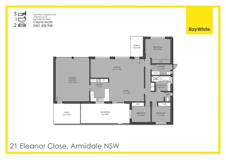 Floorplan of Homely house listing, 21 Eleanor Close, Armidale NSW 2350