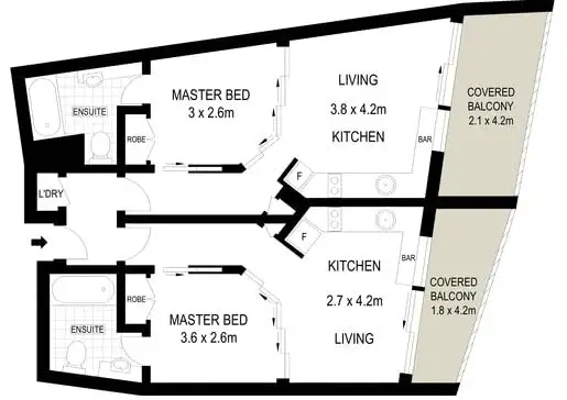Floorplan of Homely apartment listing, 604&605/42 "Savannah" Surf Parade, Broadbeach QLD 4218