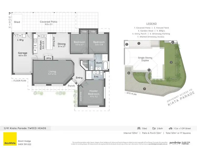 Floorplan of Homely semi-detached listing, 1/41 Kiata Parade, Tweed Heads NSW 2485