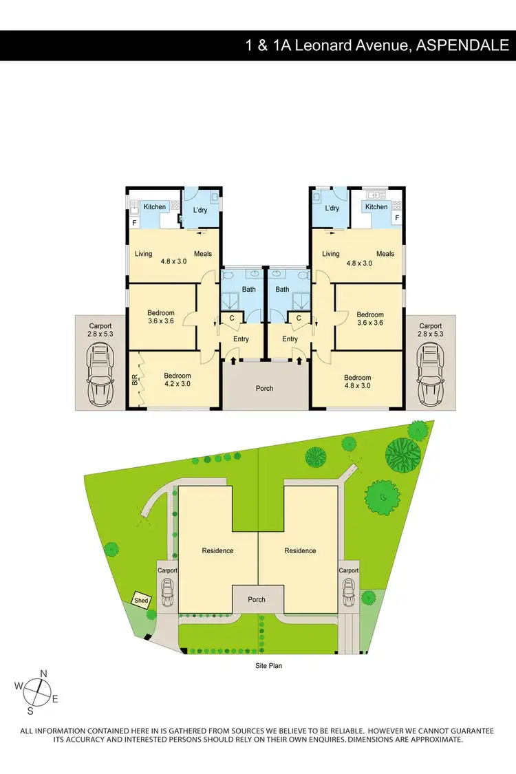 Floorplan of Homely unit listing, 1&1A Leonard Avenue, Aspendale VIC 3195